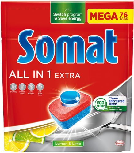 Somat All in 1 Extra tablety do myky 76 ks Lemon&amp;Lime